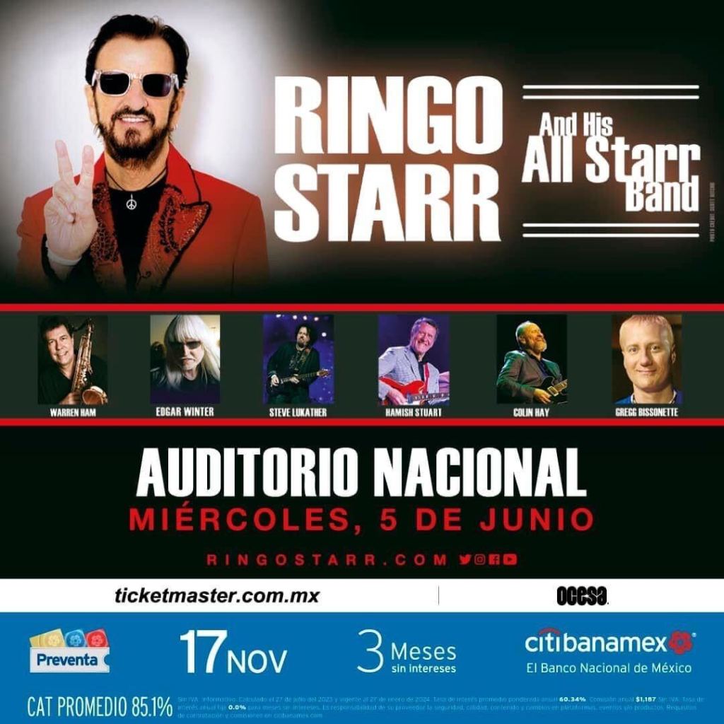 Fecha y detalles del concierto de Ringo Starr & His All Starr Band en México