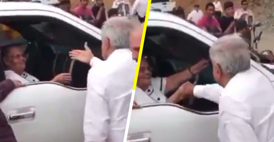 ‘No te bajes, ya recibí tu carta’; AMLO saludó a la mamá del Chapo durante su visita a Badiraguato