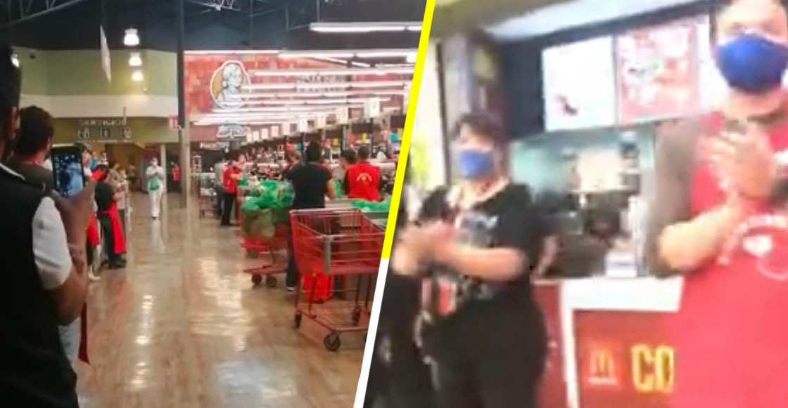 Personal de un supermercado ovaciona a enfermera del IMSS en Chihuahua