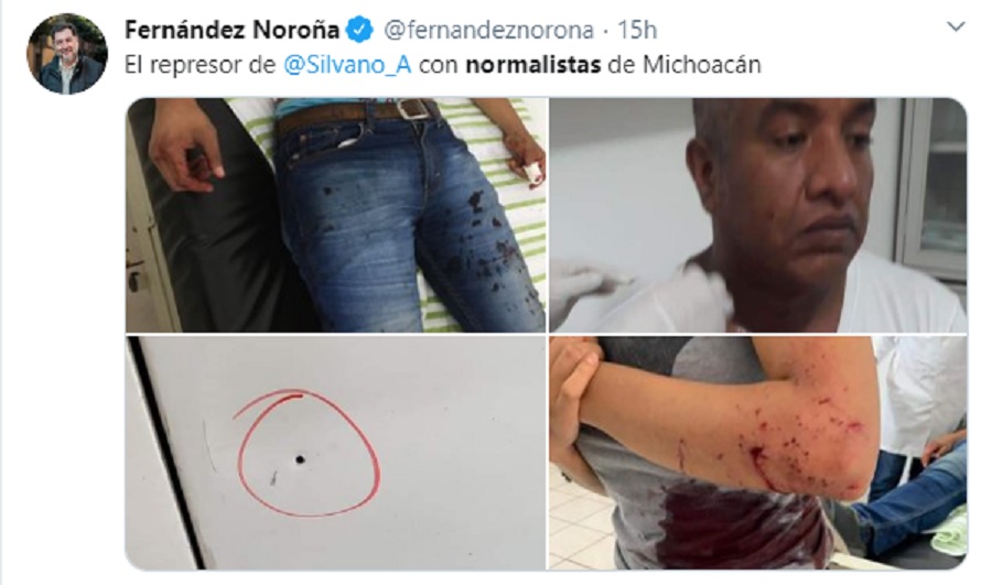 Tuit Noroña, normalistas michoacán