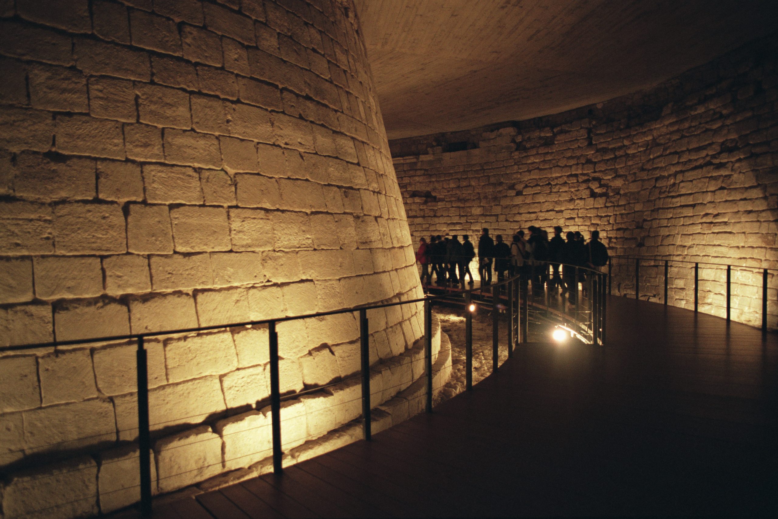 (Original Caption) The Medieval Louvre: The dungeon moat. (Photo by Bernard Annebicque/Sygma/Sygma via Getty Images)
