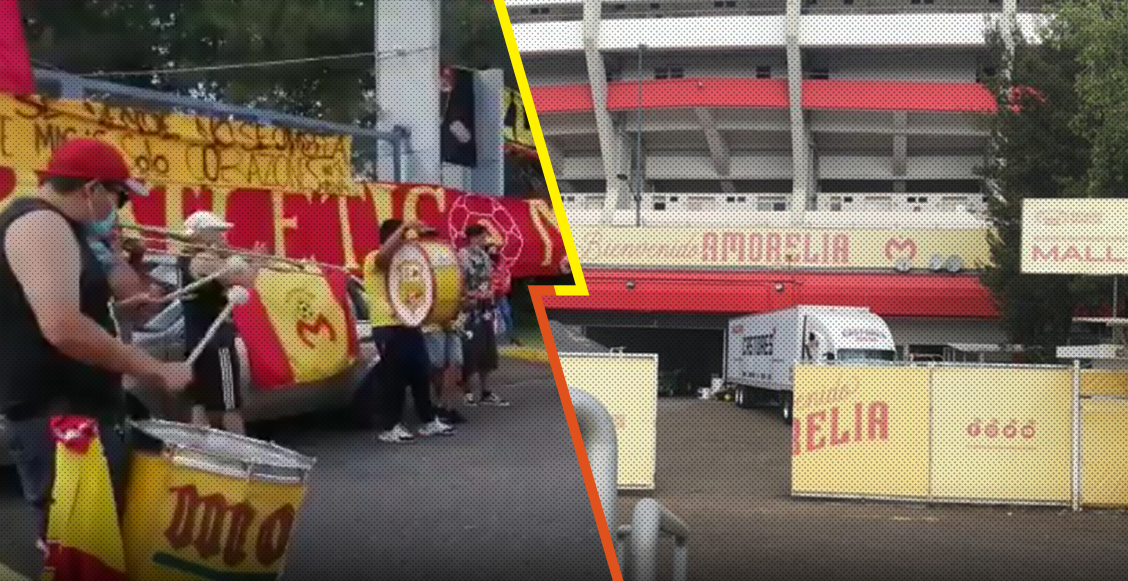 Aficionados bloquean entrada del Estadio Morelos ante presencia de camiones de mudanza