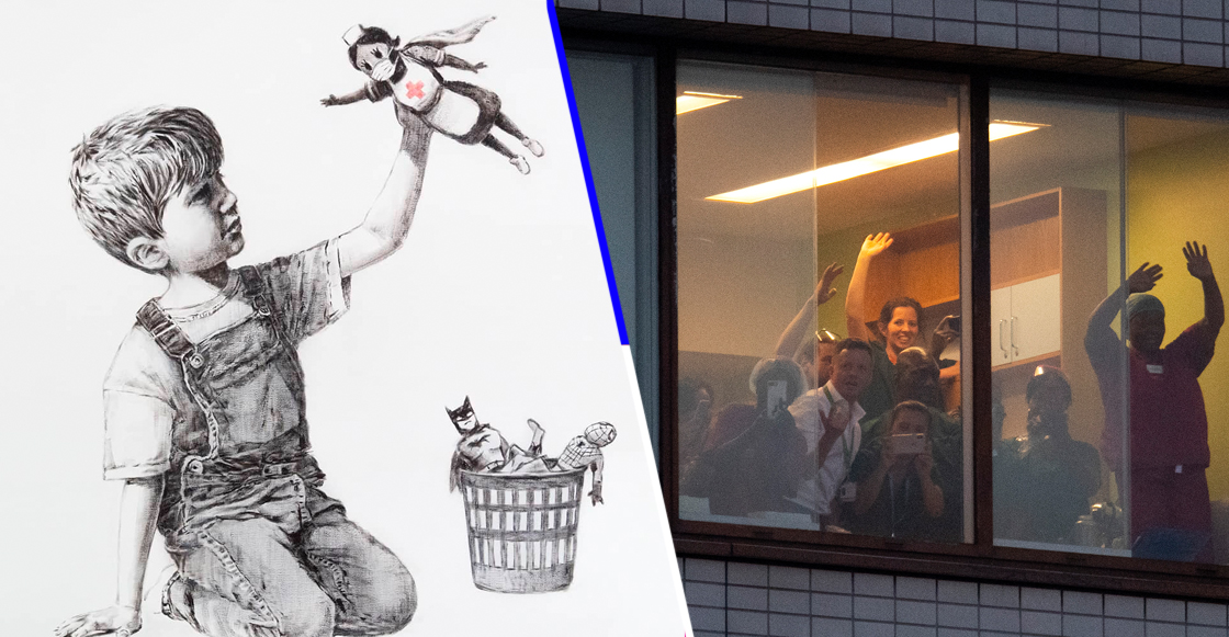 Verdaderos héroes: Banksy crea una obra en honor al personal médico