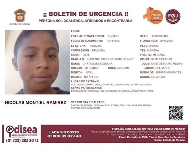 Justicia para Nicolás: Asesinan a niño de 13 años que iba a ver a su abuelita, en Ecatepec 