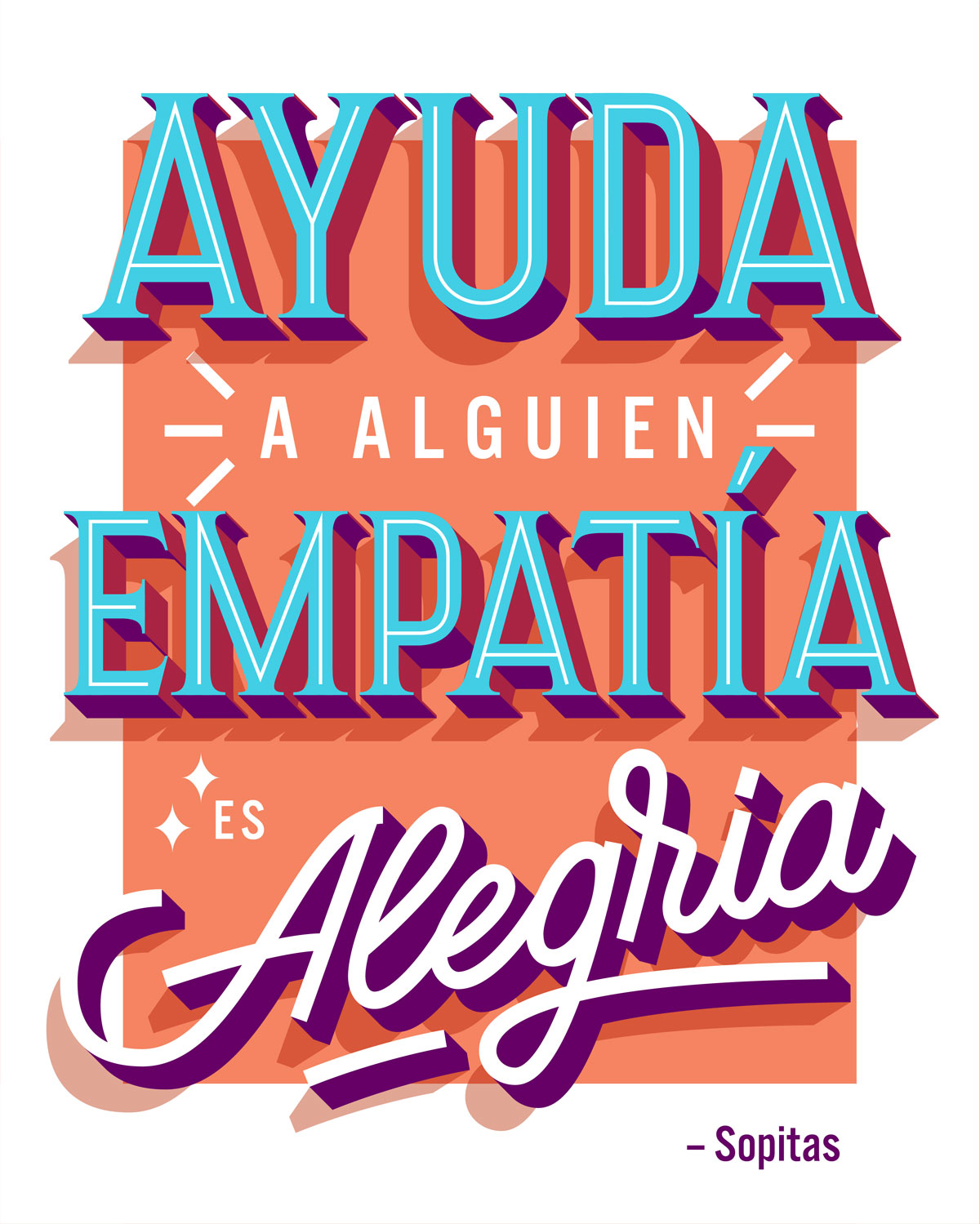 Ayuda a Alguien, empatía es Alegria de Sopitas ilustrado por Rebeca Anaya para Murales con Eco
