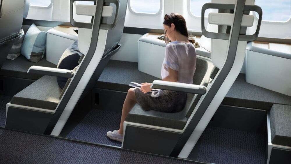 Así podrían ser los asientos de avión en clase económica durante la nueva normalidad 