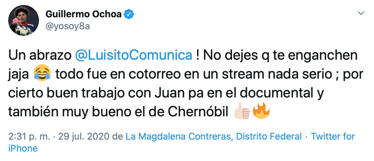 ¡Oh cotorrea! Memo Ochoa se disculpó tras comentarios sobre Luisito Comunica