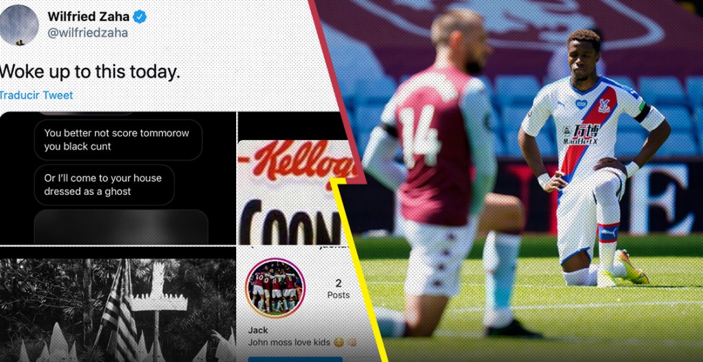 Wilfried Zaha denunció amenazas e insultos racistas de un fan del Aston Villa