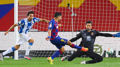 Un gol del tridente Griezmann, Messi y Suárez termina con el sueño del Espanyol