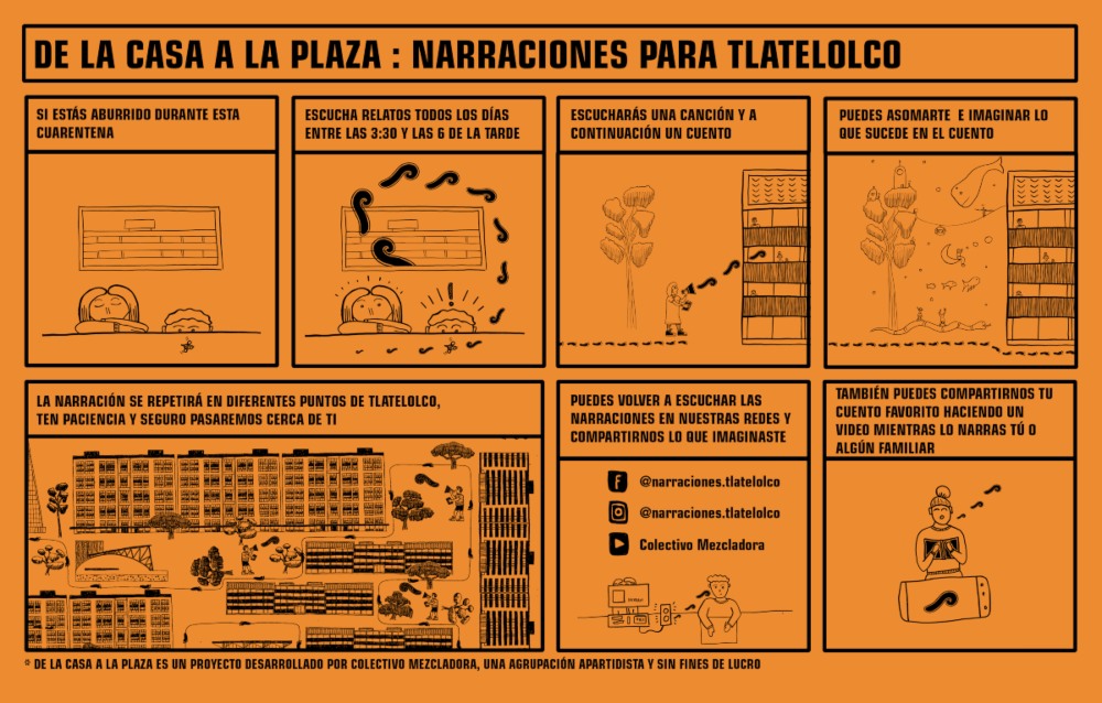 ¡Héroe sin capa! Arquitecto lee cuentos a niños desde sus ventanas en Tlatelolco 