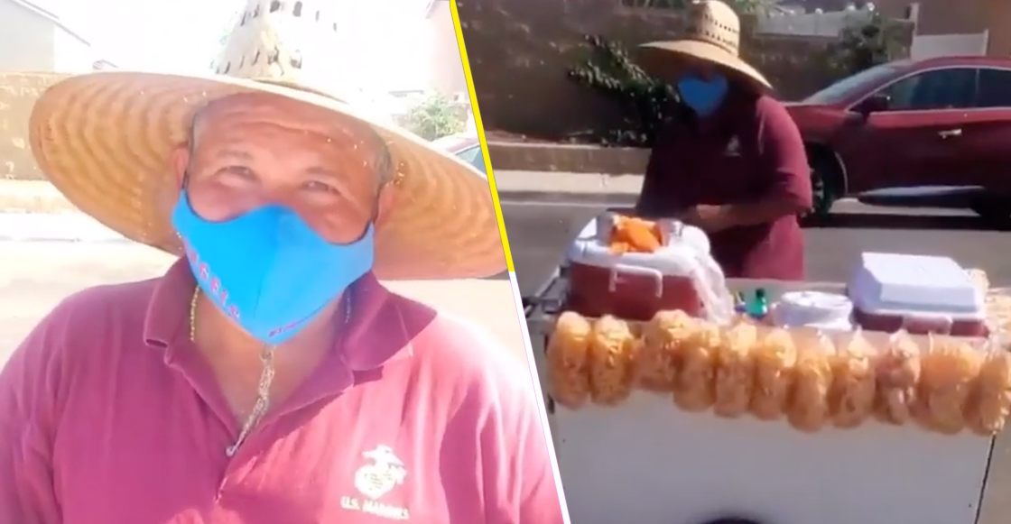 Con chile del que no pica: Joven estadounidense compra todos los elotes de un vendedor mexicano