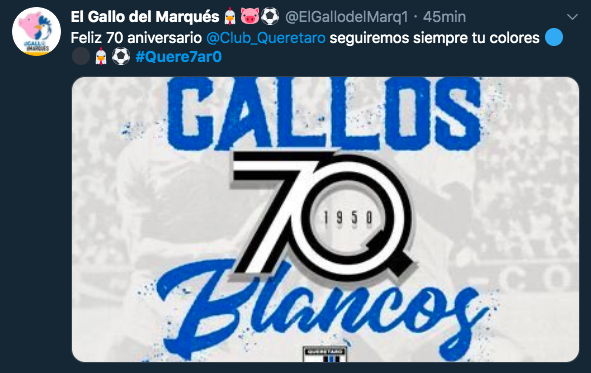 "Felicidades #Quere7ar0": Así 'celebró' la afición los 70 años del Querétaro