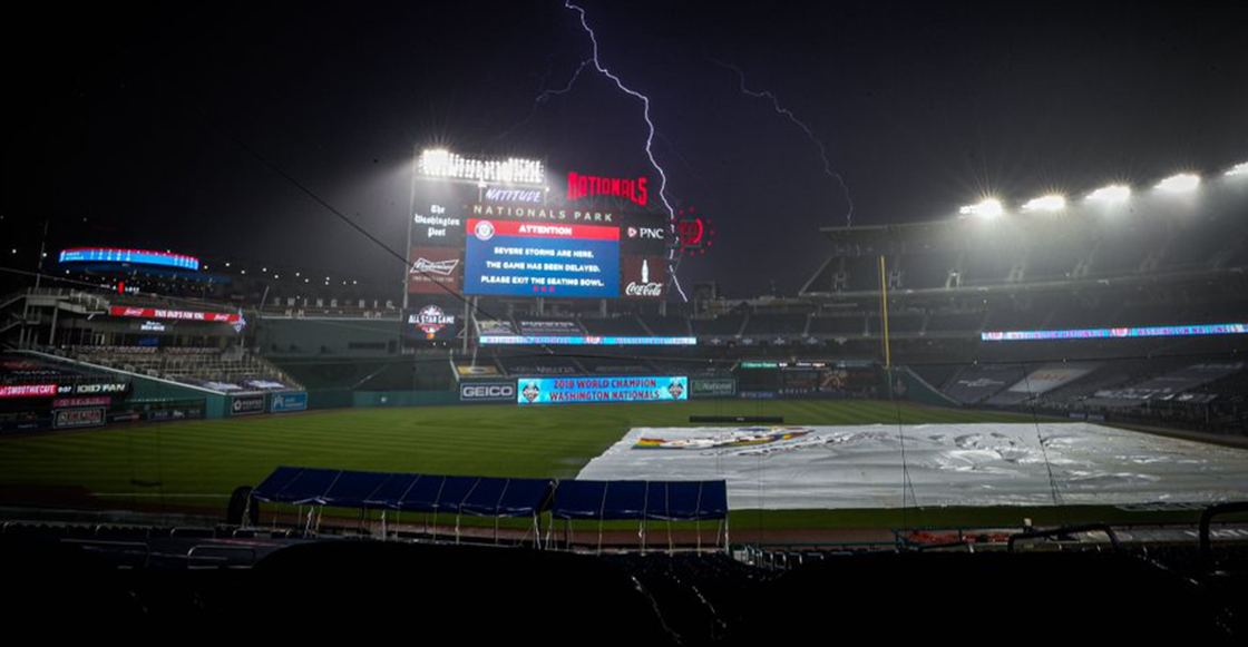 MLB da por terminado el Yankees vs Washington en la sexta entrada por tormenta