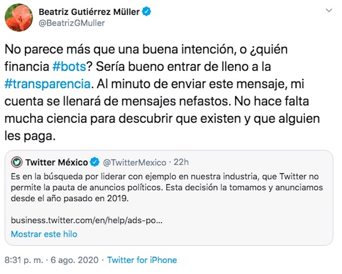 Beatriz-gutierrez-muller-twitter-bots-transparencia