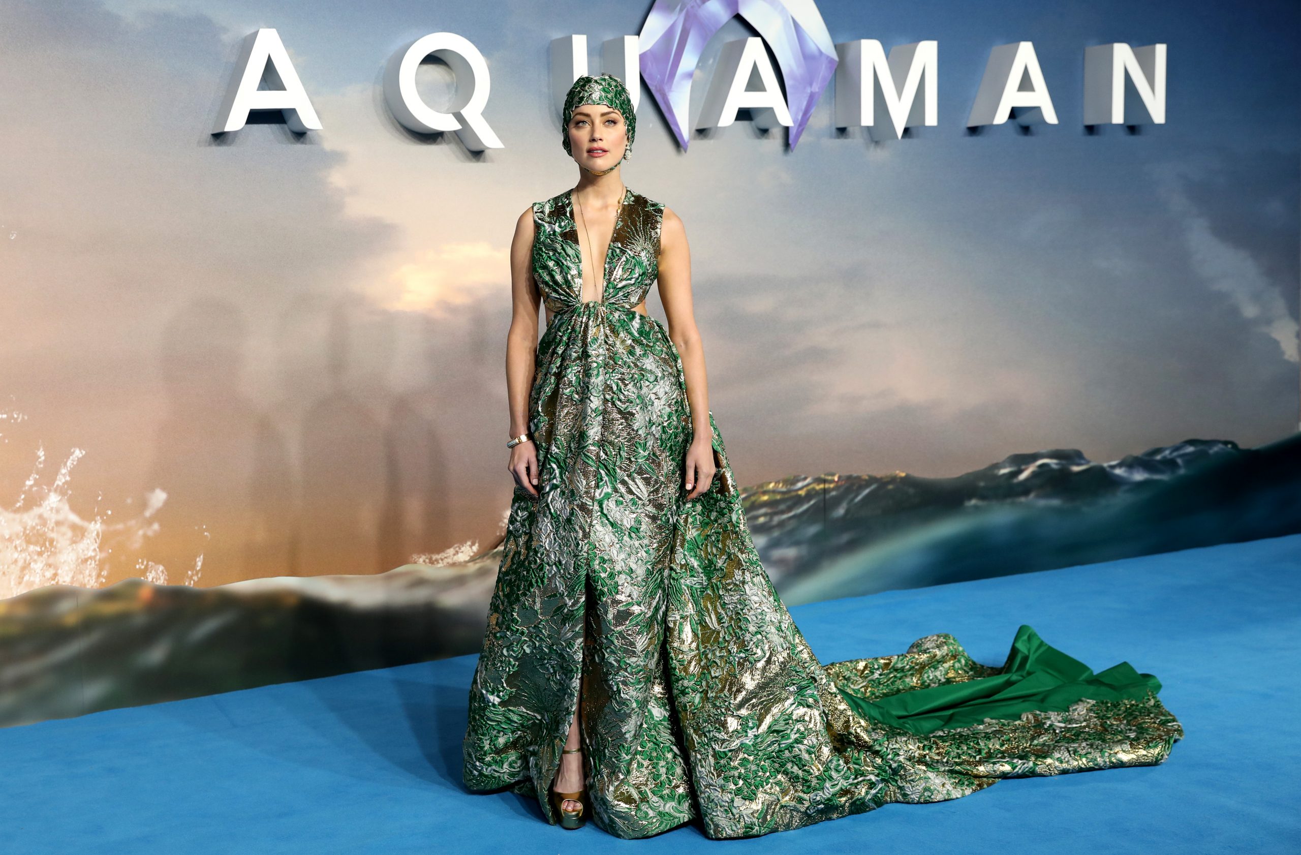 Amber Heard promocionando "Aquaman" en noviembre de 2018.