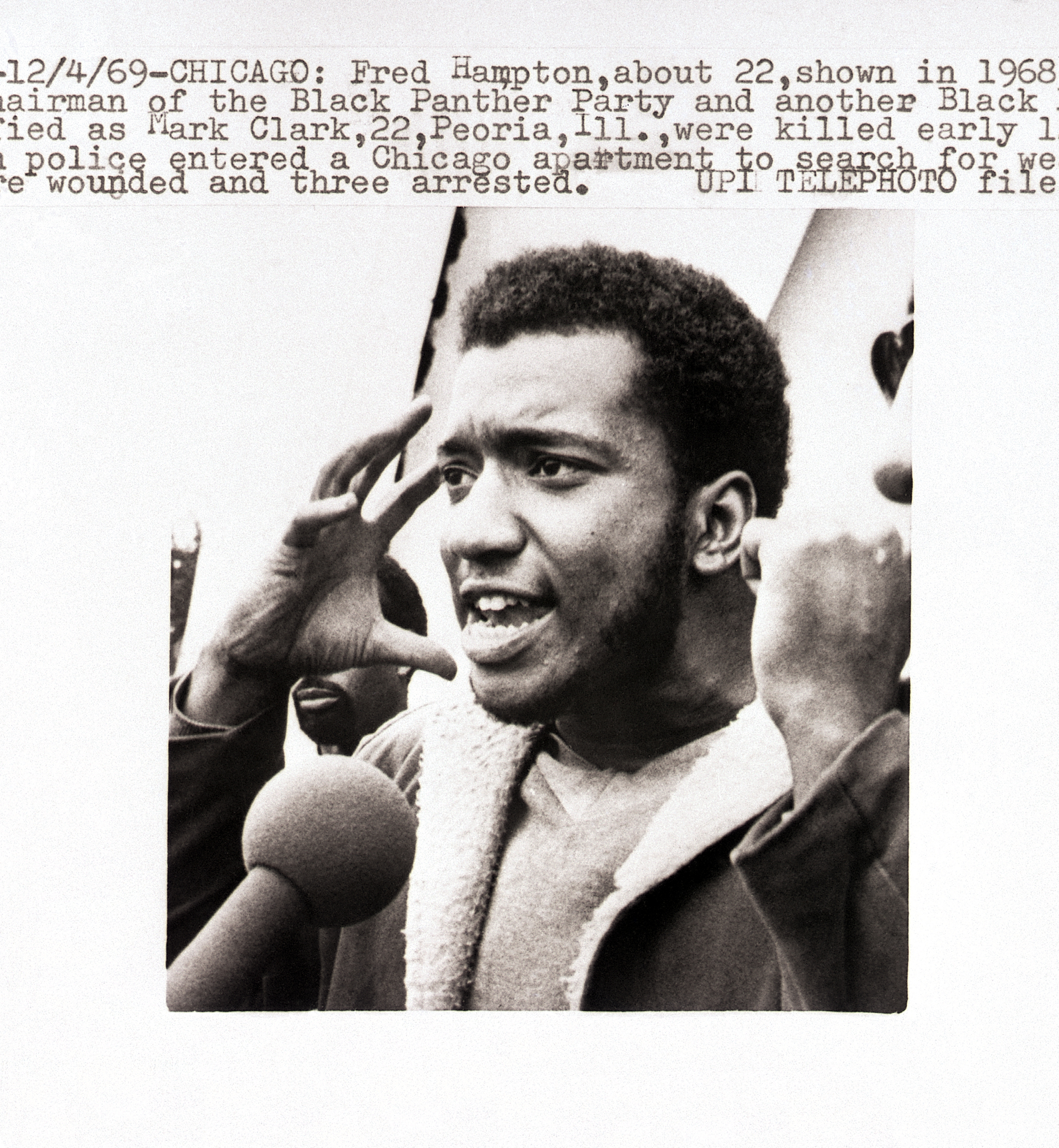 Fred Hampton en 1968 en el estado de Illinois ya como presidente de los Black Panther
