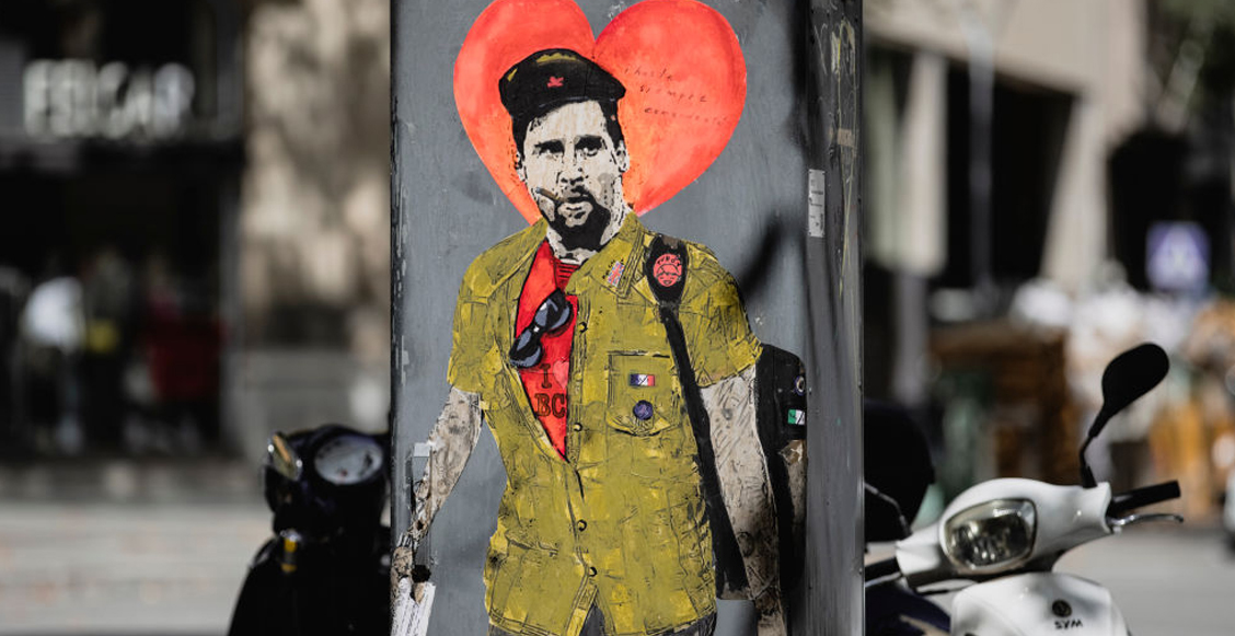 El graffiti con el que despiden a Lionel Messi del Barcelona