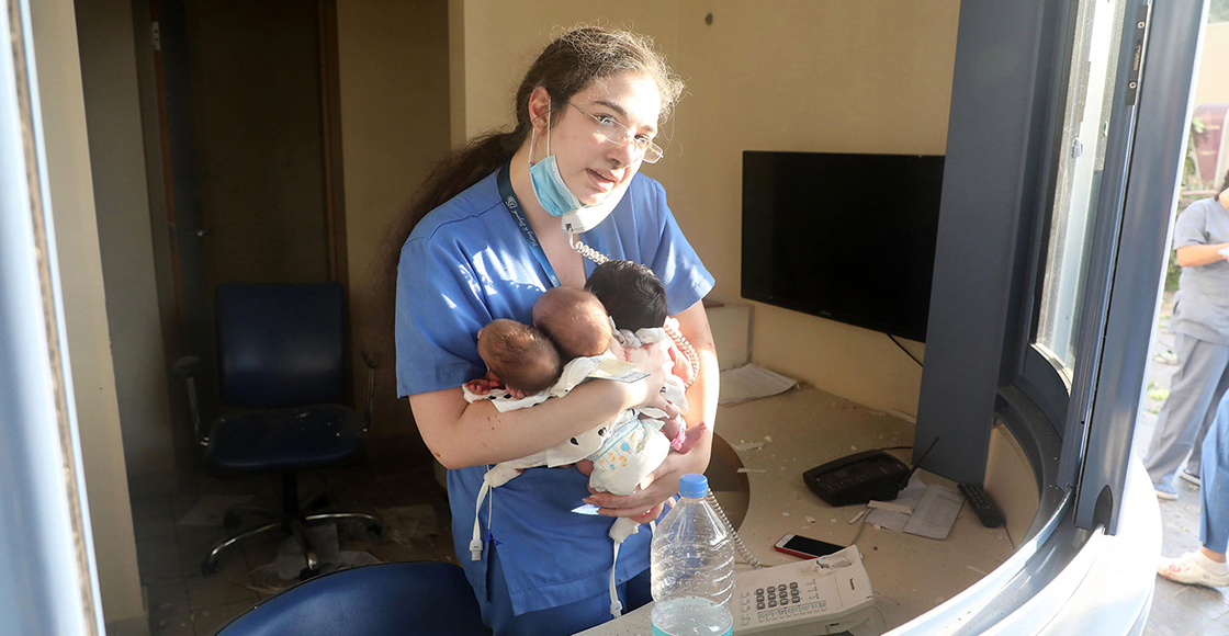 Enfermera logra salvar a tres bebés durante la explosión en Beirut