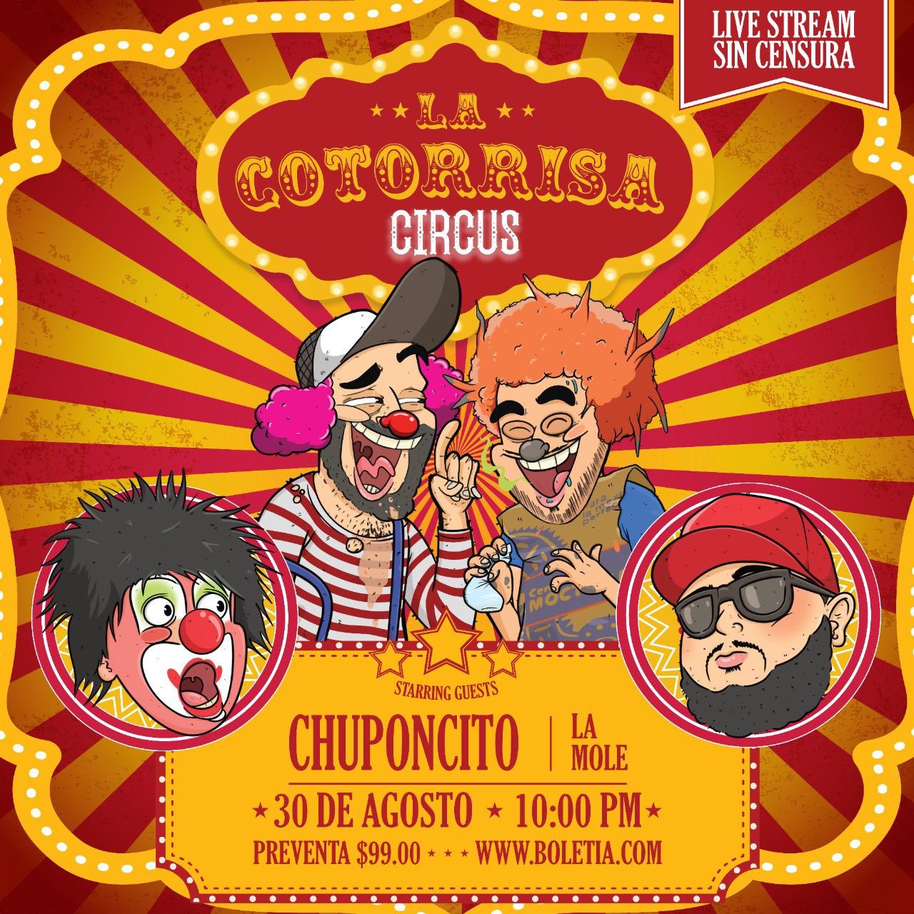 Va calado y garantizado: ¡Te regalamos boletos para el live de 'La Cotorrisa Circus'!