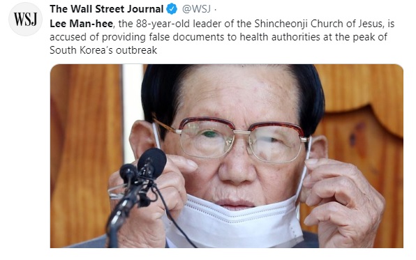 , founder of the Shincheonji Church Corea del Sur