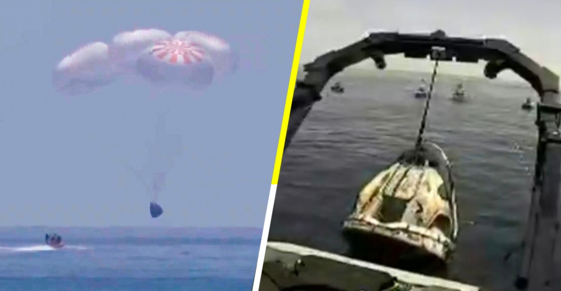 Cápsula de SpaceX regresó con éxito a la Tierra en aguas del Golfo de México