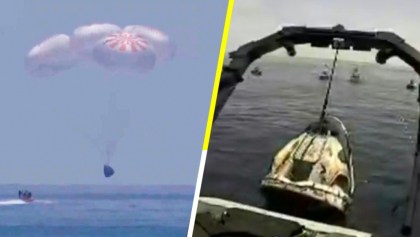 Cápsula de SpaceX regresó con éxito a la Tierra en aguas del Golfo de México