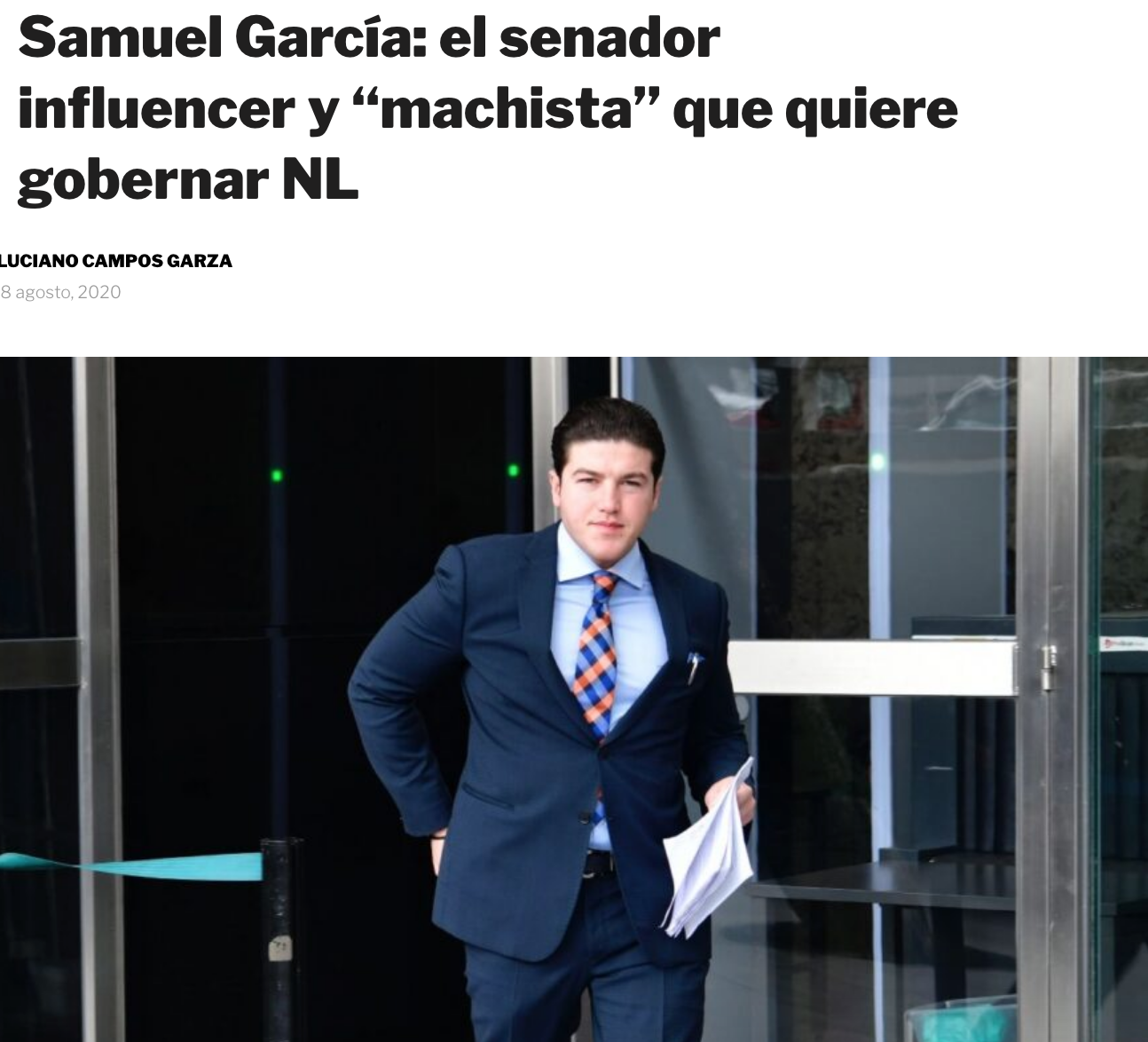 Plop: Samuel García comparte encuesta falsa que lo favorece para candidatura de Nuevo León 
