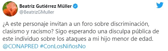 Tuit de Gutiérrez Müller / CONAPRED