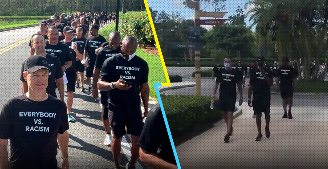 ¡Unidos! Árbitros de la NBA marcharon en la burbuja de Orlando para protestar contra el racismo