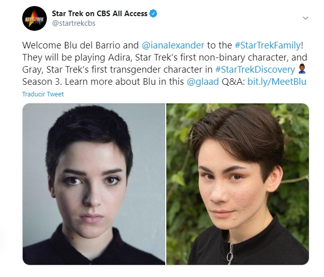 ‘Star Trek’ tendrá a sus primeros personajes trans y no binario