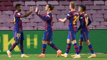 Doblete de Ansu Fati, penal de Messi y goleada en la presentación del Barcelona de Koeman