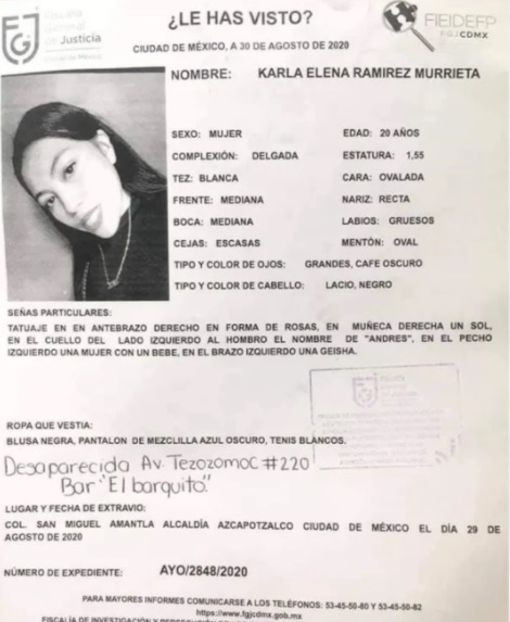 fiesta azcapotzalco desaparecidos karla