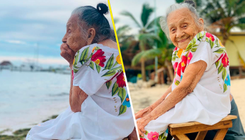 Se vale llorar: Abuelita de 97 años conoció el mar y su reacción está conmoviendo al internet