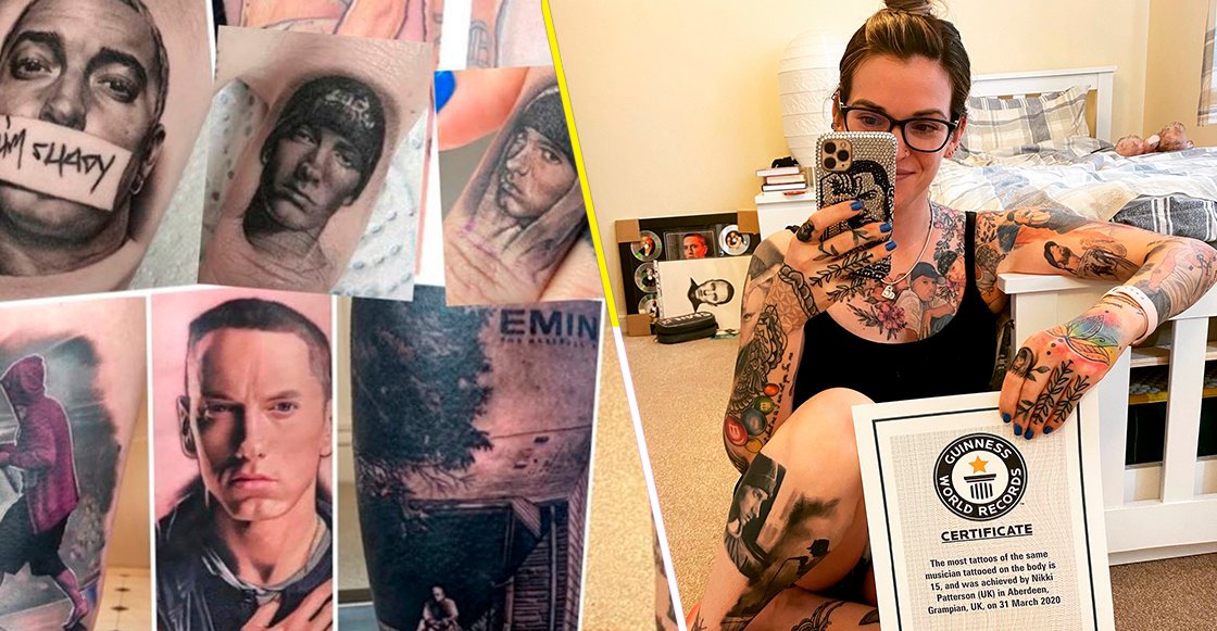 Fan nivel: Esta mujer tiene un récord mundial por tatuarse a Eminem por todo el cuerpo