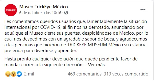 ¡Adiós modernidad! ‘Trick Eye’, el museo de realidad virtual se va de México cierra definitivamente