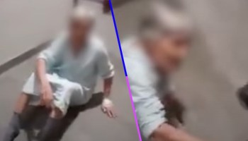 Enfermera de asilo se burla de una anciana que intenta levantarse del suelo