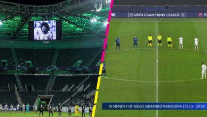 En imágenes y videos: Así se vivió el minuto de silencio en honor a Maradona en la Champions League