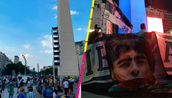 En imágenes y videos: Así despiden a Maradona en el Obelisco de Buenos Aires