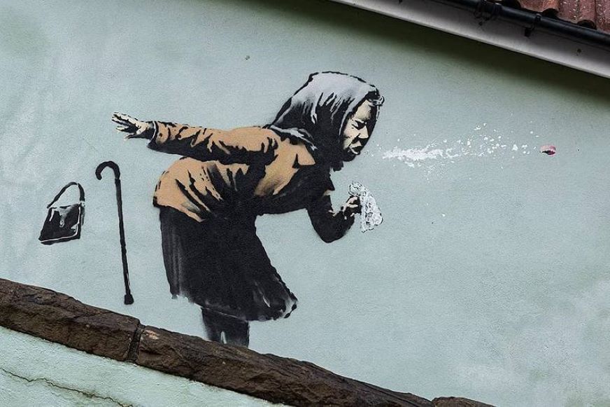 ‘¡Achú!’ El humor de Banksy reflejado en la fuerza de una mujer estornudando