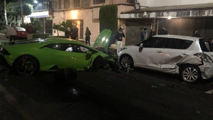 Conductor choca un Lamborghini en Polanco y se da a la fuga
