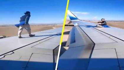 ¡WTF! Un hombre se aferró al ala de un avión que despegaba en Las Vegas