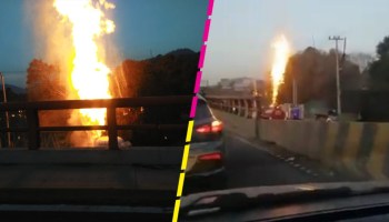 Se incendia pipa de gas en la autopista México-Pachuca a la altura de Tlalnepantla