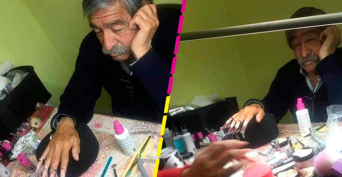 "Yo soy tu modelo": Papá se deja poner uñas postizas para que su hija pasara un examen