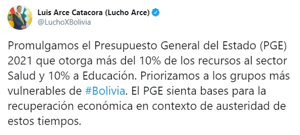 presupuesto bolivia