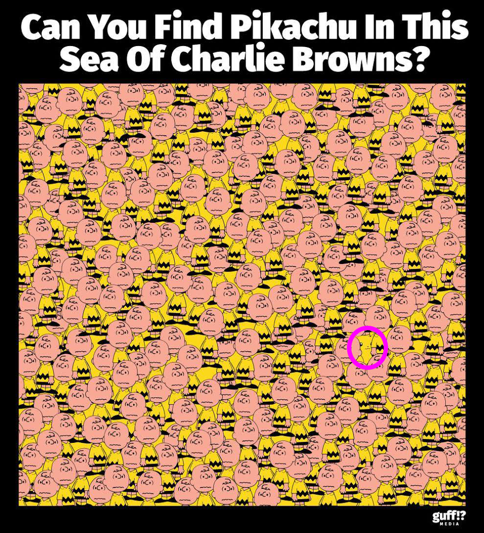 ¿Puedes encontrar a Pikachu escondido entre Charlie Brown en este reto visual?