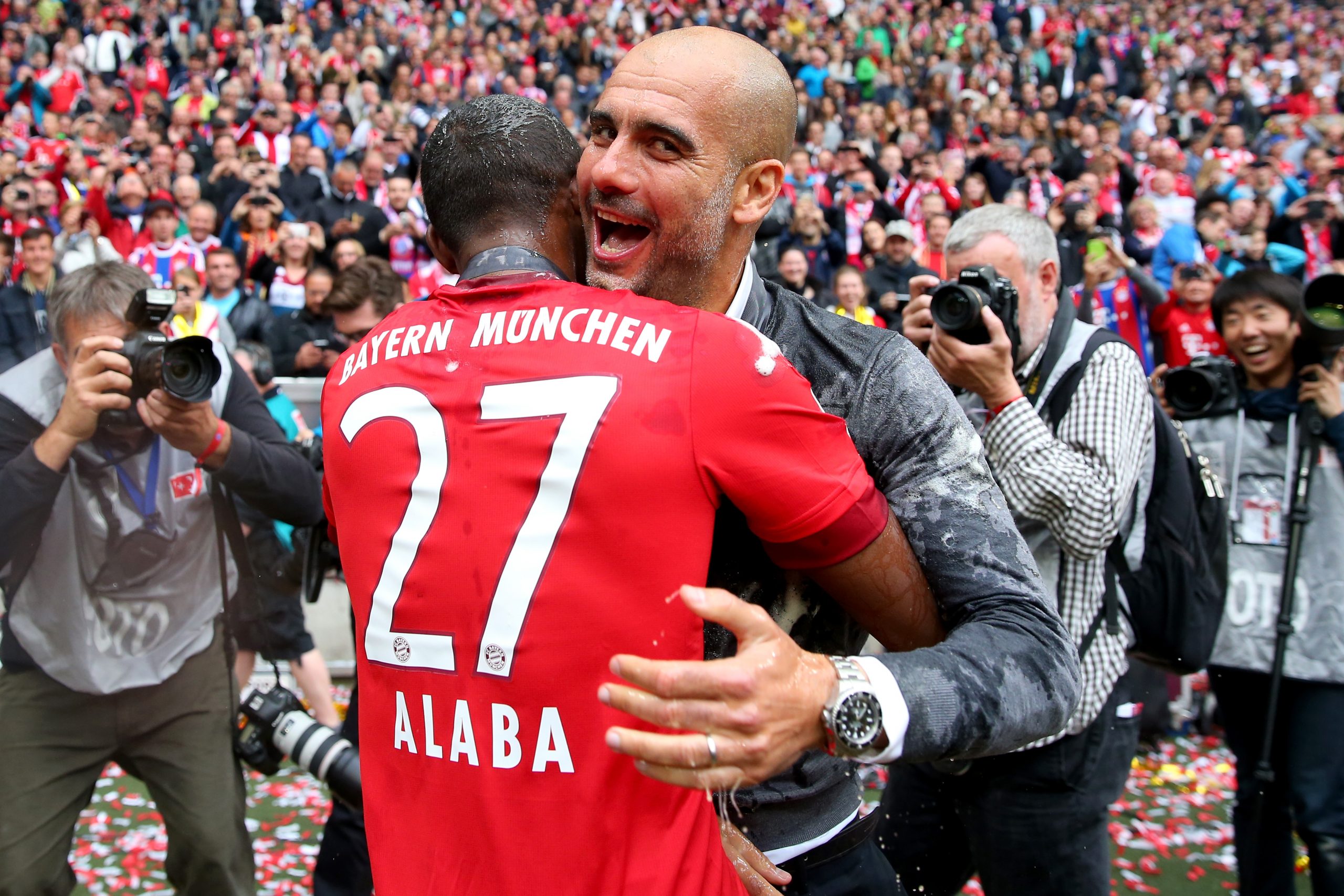 David Alaba y Pep Guardiola Bayern Munich