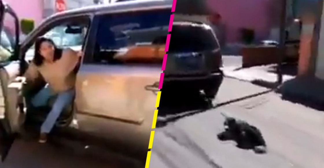 Captan a mujer arrastrando a un perro con su camioneta en calles de Puebla