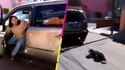Captan a mujer arrastrando a un perro con su camioneta en calles de Puebla