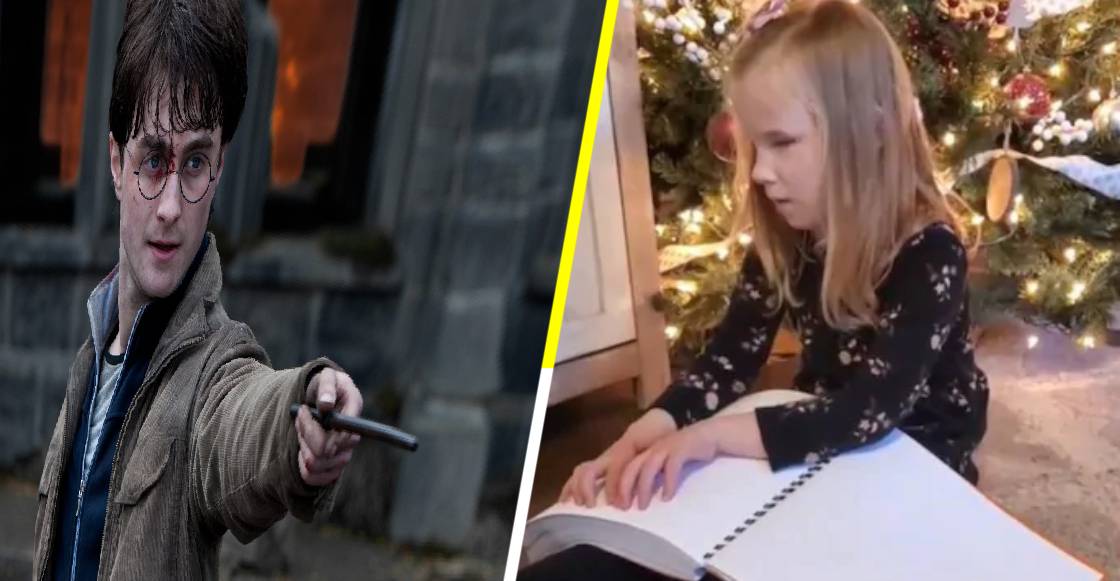 La emotiva reacción de una niña invidente al recibir los libros de Harry Potter en braille