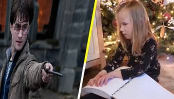 La emotiva reacción de una niña invidente al recibir los libros de Harry Potter en braille